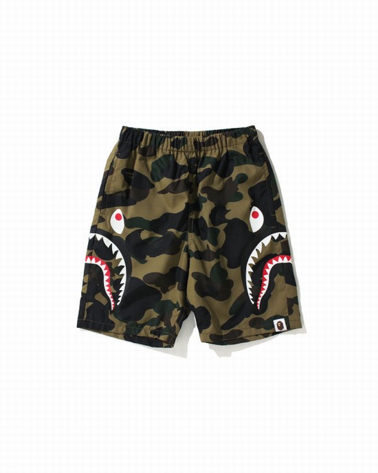 Bermudas Bape 1st Camo Side Shark Beach Niños Verdes | 679513-RUX