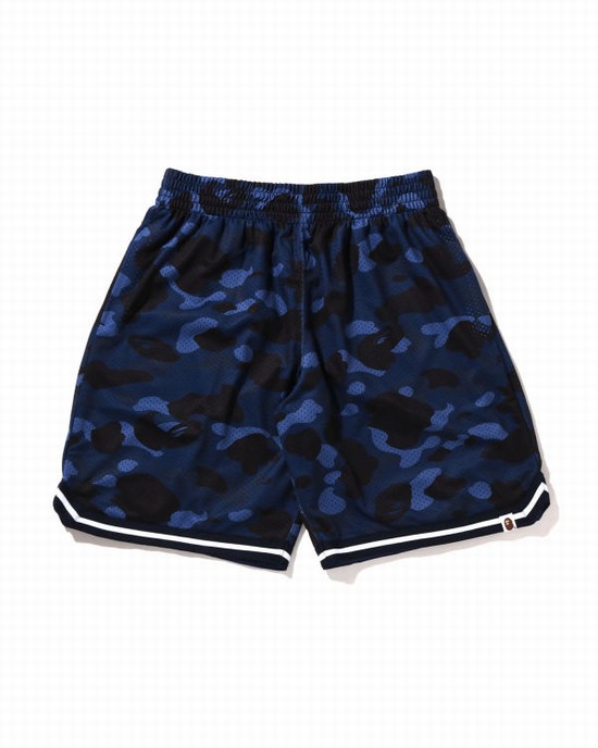 Bermudas Bape Color Camo Anchos Fit Basketball Hombre Azules | 653874-WKF