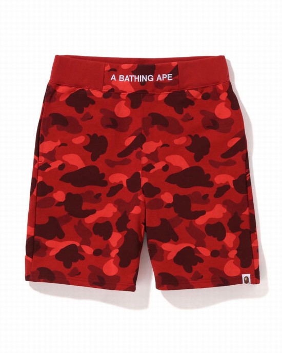 Bermudas Bape Color Camo Hombre Rojos Claro | 079648-CVK