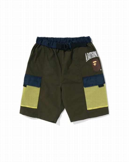 Bermudas Bape Mesh Pocket Niños Verdes Oscuro | 962753-KAL