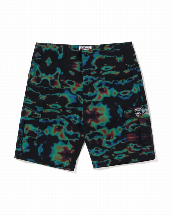 Bermudas Bape Thermography Cargo Hombre Negros | 581692-QOW