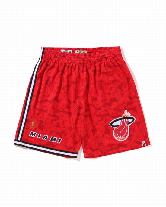 Bermudas Bape X M&N Miami Heat Jersey Hombre Rojos Claro | 932157-QTB