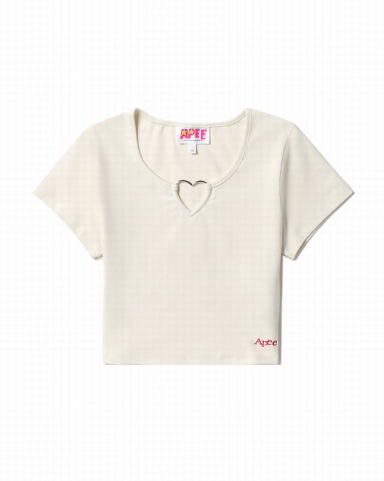 Blusas Bape Heart-shaped metal ring Mujer Creme | 068517-BNG