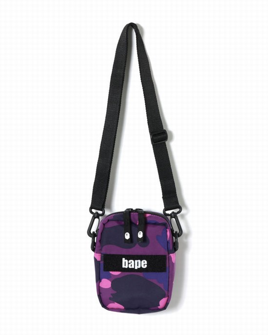 Bolsa De Hombro Bape Color Camo Military Hombre Morados | 243857-XTF