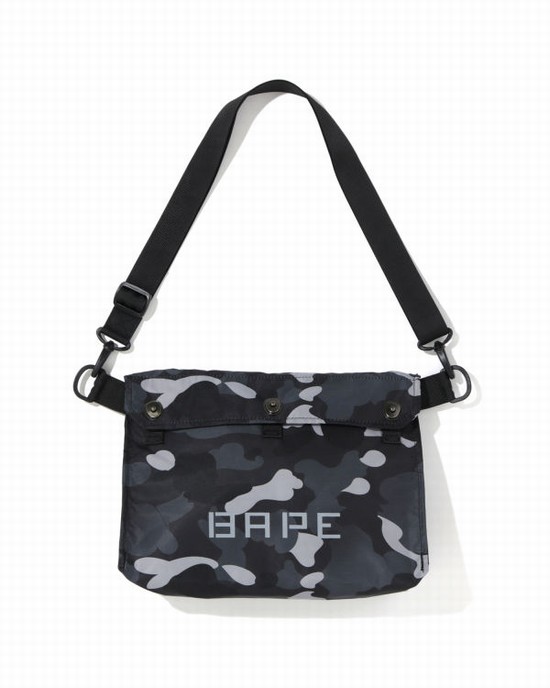 Bolsa De Hombro Bape Gradation Camo Hombre Grises Oscuro | 986134-LDH