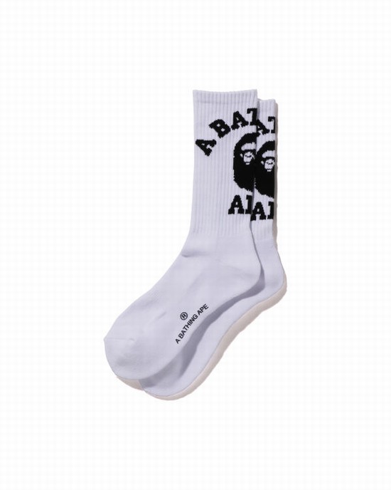 Calcetines Bape College Hombre Blancos | 248513-FYH