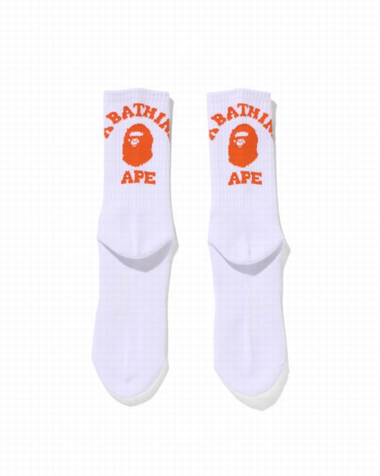 Calcetines Bape College Hombre Naranjas | 162407-SYZ