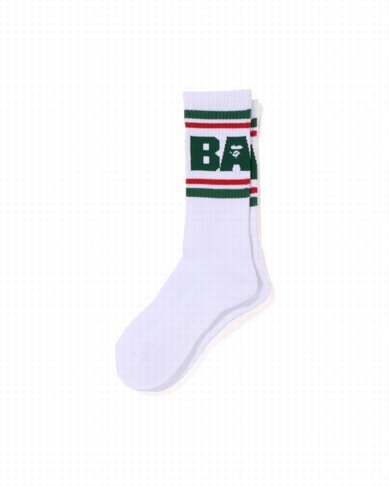 Calcetines Bape Line Hombre Verdes Claro | 152460-QCA