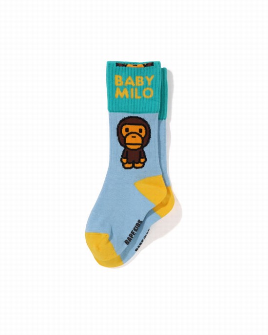 Calcetines Bape Milo Cuffs Niños Azules Claro | 308915-ZHR