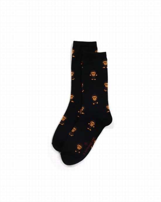 Calcetines Bape Milo Mujer Negros | 162548-KYG