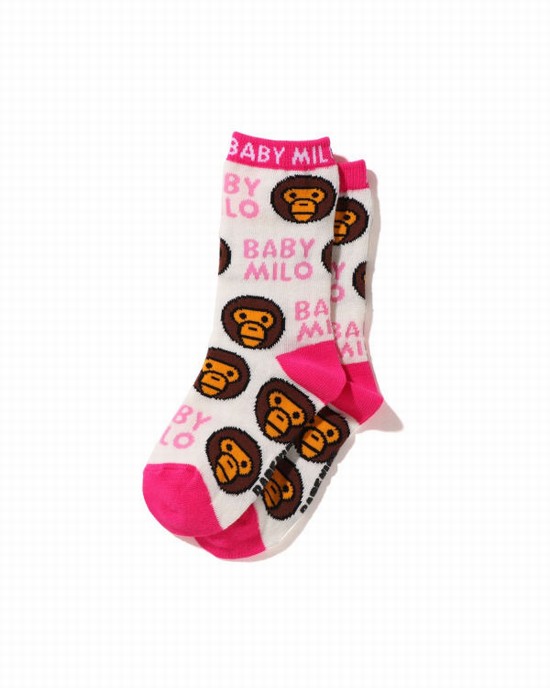 Calcetines Bape Milo Pattern Niños Blancos | 103679-UJD