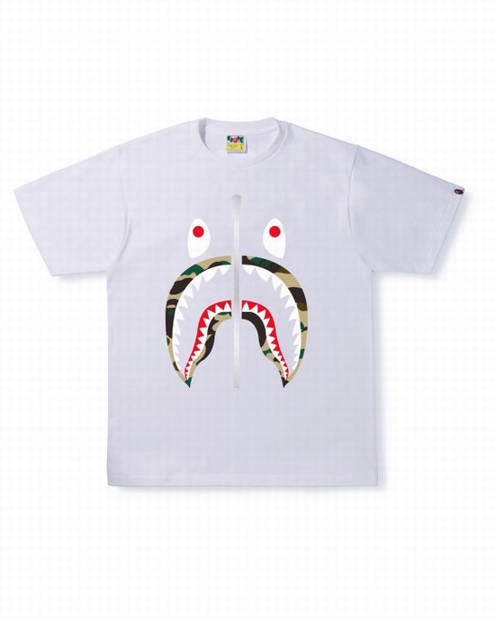 Camiseta Bape 1st Camo Shark Hombre Blancos | 271450-CEV