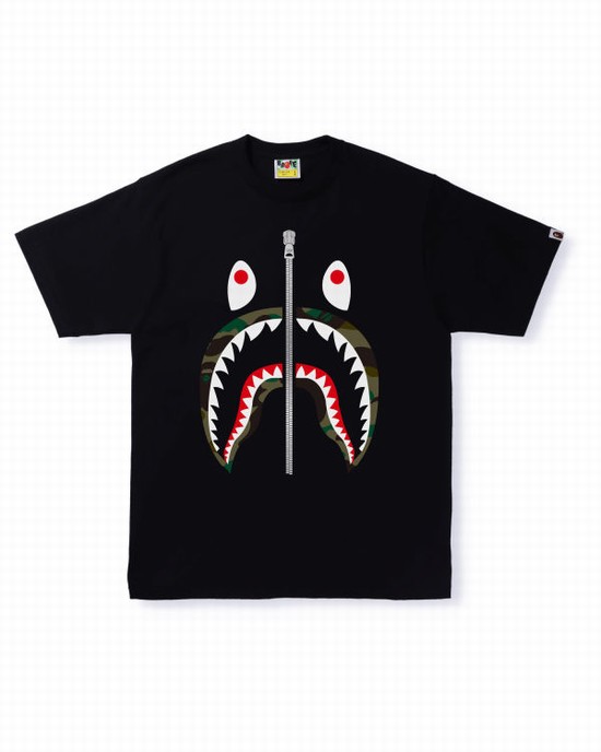 Camiseta Bape 1st Camo Shark Hombre Negros | 542816-NAV