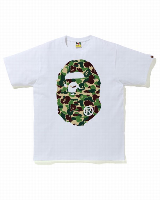 Camiseta Bape ABC Camo Big Ape Head Hombre Verdes | 074536-IKH