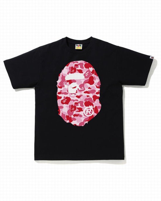 Camiseta Bape ABC Camo Big Ape Head Hombre Rosas | 591043-URB