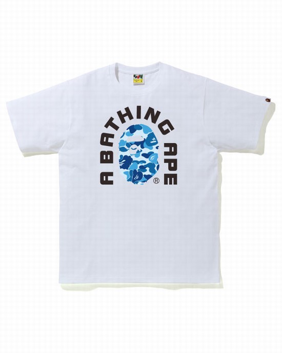 Camiseta Bape ABC Camo College 2020 Hombre Azules | 234190-AMP