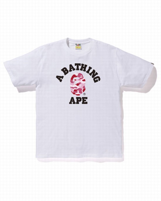 Camiseta Bape ABC Camo College Hombre Blancos | 541032-ITB