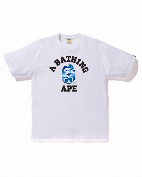 Camiseta Bape ABC Camo College Hombre Blancos | 967251-BAM