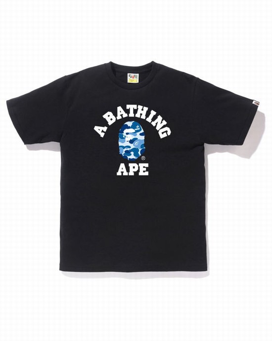 Camiseta Bape ABC Camo College Hombre Negros | 612938-WQX