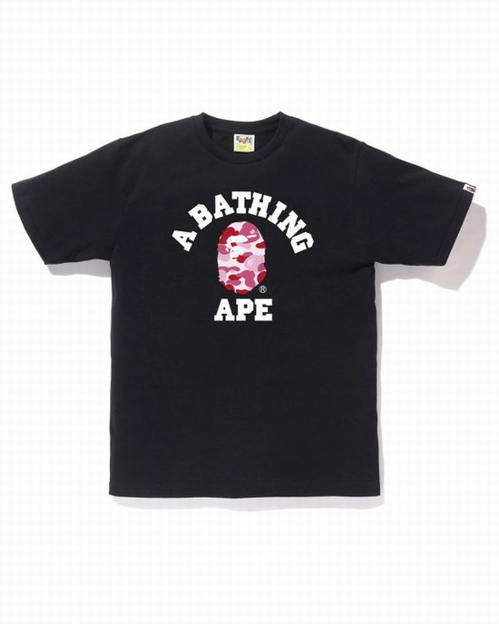 Camiseta Bape ABC Camo College Hombre Negros | 765912-LKX