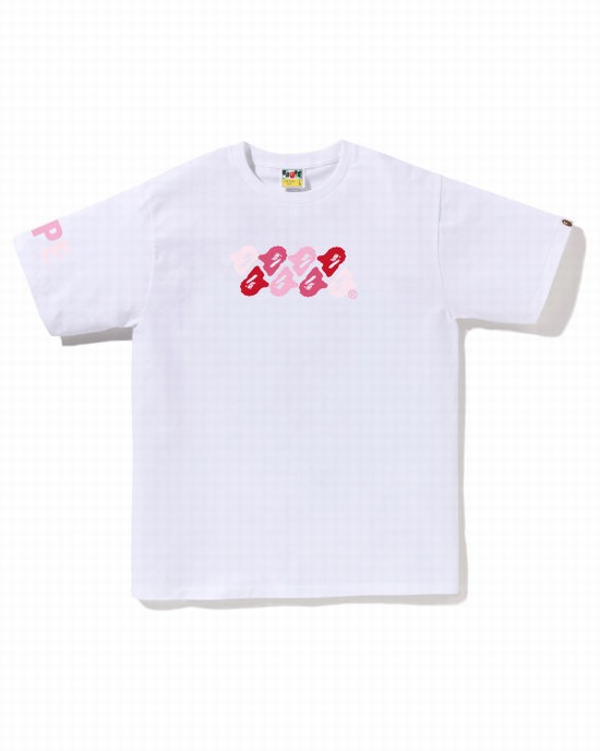 Camiseta Bape ABC Camo Hombre Blancos | 701689-FJP