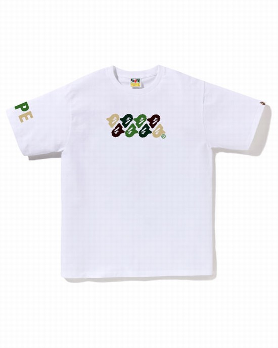 Camiseta Bape ABC Camo Hombre Blancos | 804621-ULG