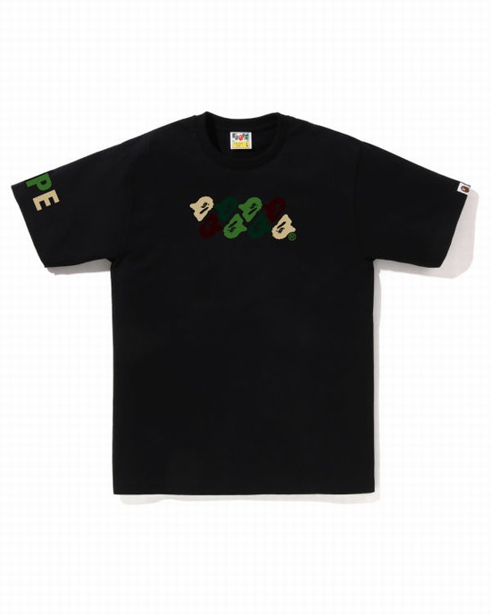 Camiseta Bape ABC Camo Hombre Negros | 836190-ZHM