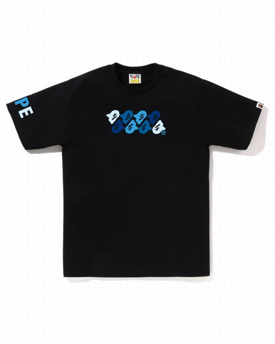 Camiseta Bape ABC Camo Hombre Negros | 987142-GXM