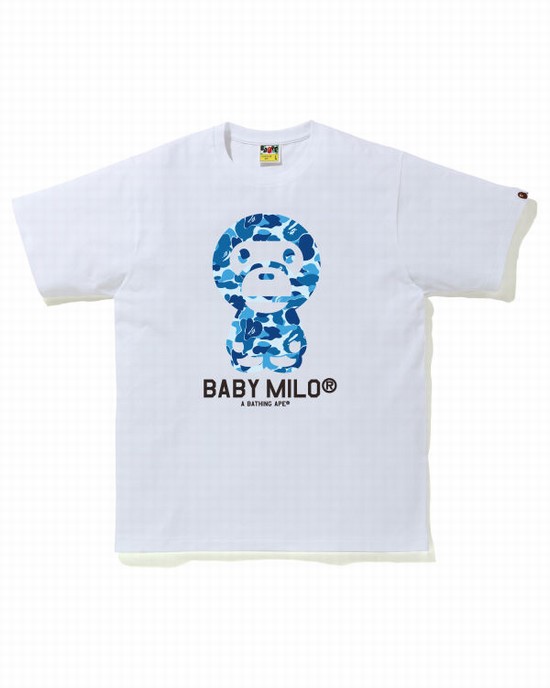 Camiseta Bape ABC Camo Milo Hombre Azules | 127953-PRL