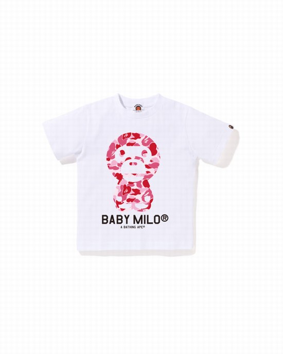 Camiseta Bape ABC Camo Milo Niños Blancos | 296871-FKO