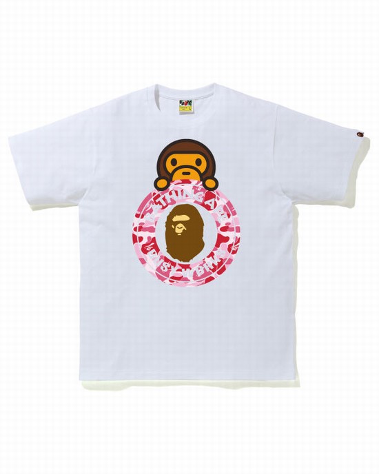 Camiseta Bape ABC Camo Milo On Busy Trabajo Hombre Rosas | 679243-SKN