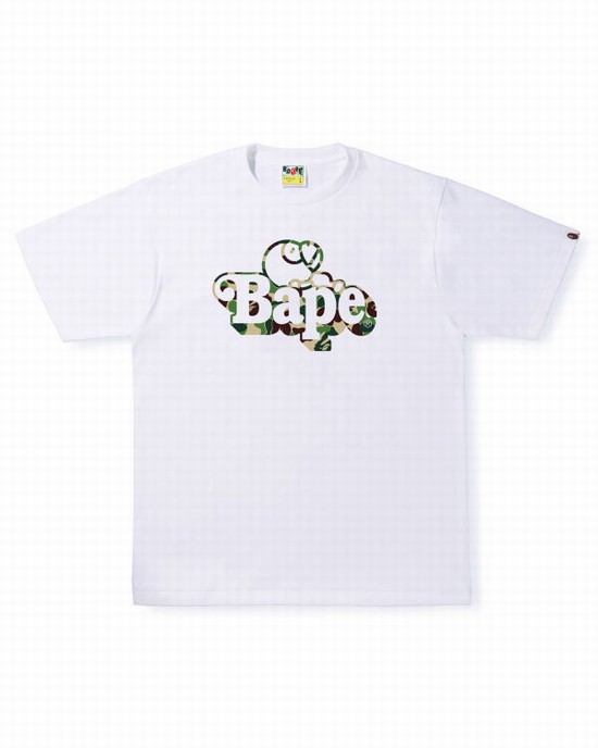 Camiseta Bape ABC Camo Milo On Hombre Blancos | 658341-VRM