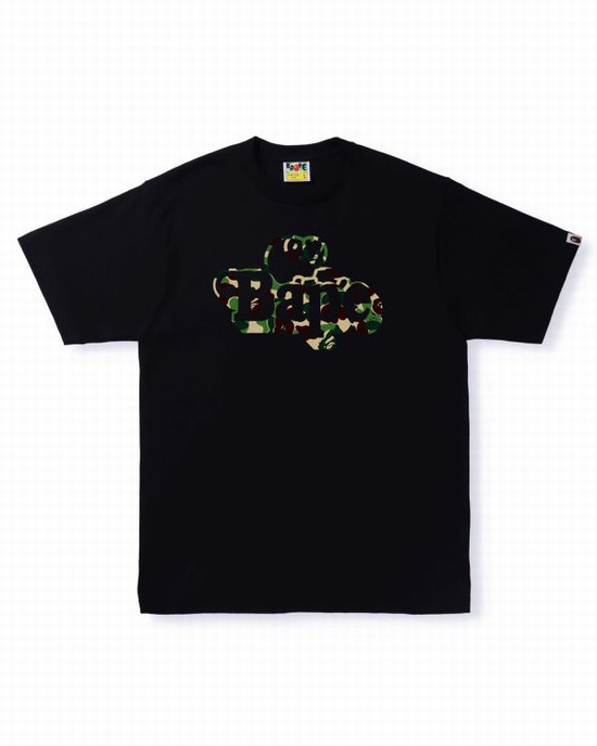 Camiseta Bape ABC Camo Milo On Hombre Negros | 782631-MNA