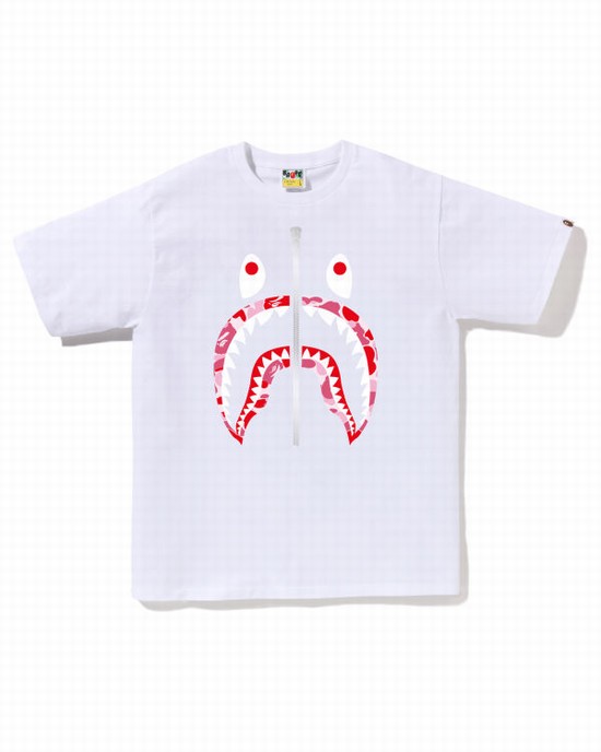 Camiseta Bape ABC Camo Shark Hombre Blancos | 693145-MEG