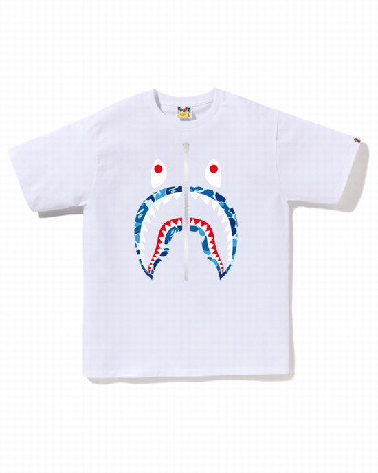 Camiseta Bape ABC Camo Shark Hombre Blancos | 730514-EXQ