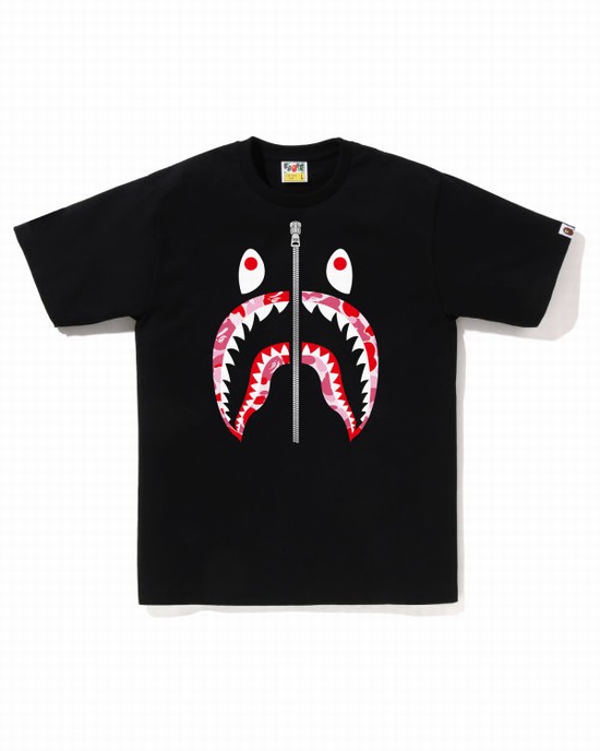 Camiseta Bape ABC Camo Shark Hombre Negros | 846915-DTA