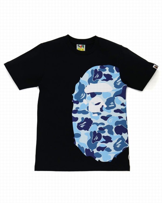 Camiseta Bape ABC Camo Side Big Ape Head Mujer Negros | 152708-ZIK