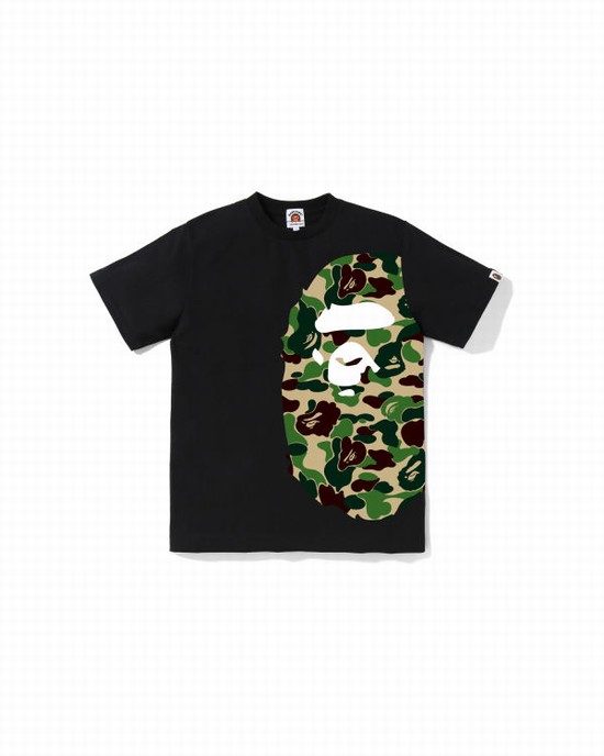 Camiseta Bape ABC Camo Side Big Ape Head Jr Niños Negros | 803291-SHZ