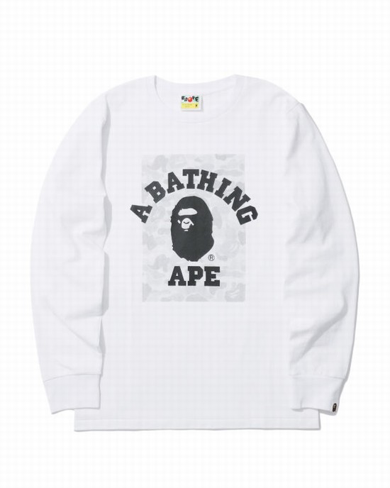 Camiseta Bape ABC Dot Reflective College Hombre Blancos | 843206-WAC