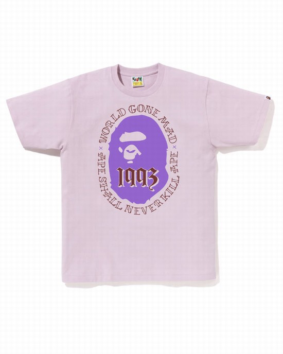 Camiseta Bape Ape Head 1993 Hombre Morados | 173498-SVC