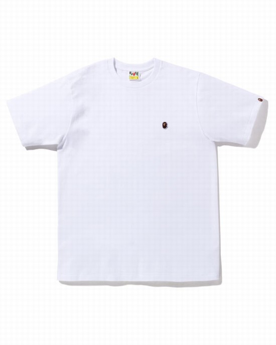 Camiseta Bape Ape Head One Point Hombre Blancos | 895160-XKU