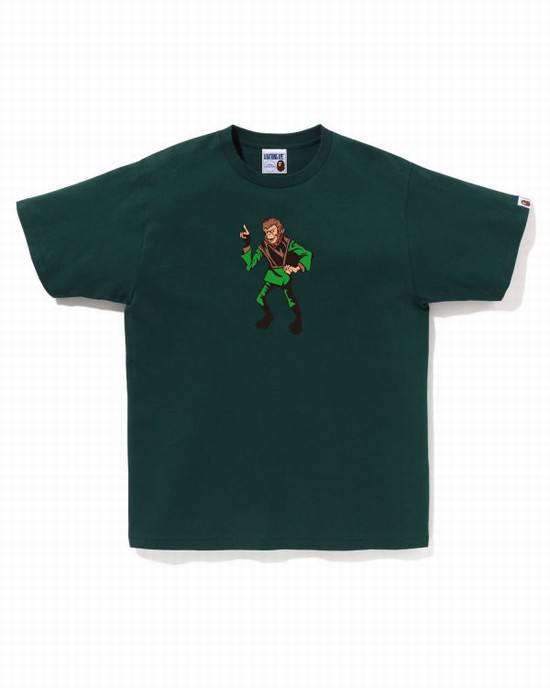 Camiseta Bape Ape Hombre Verdes | 147806-WHD