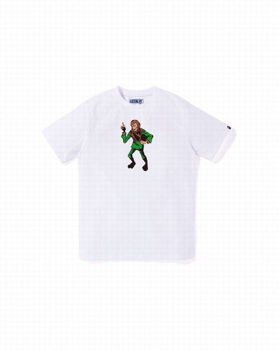 Camiseta Bape Ape Jr Niños Blancos | 978510-ALB