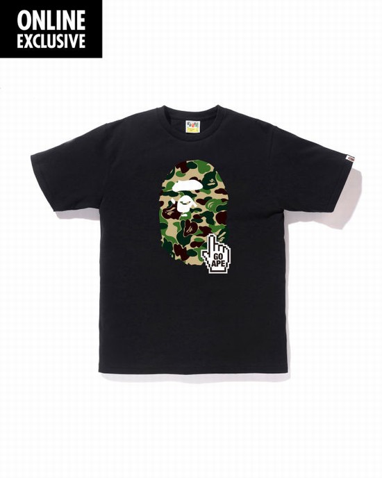 Camiseta Bape BAPEONLINE Hombre Negros | 095267-ACR