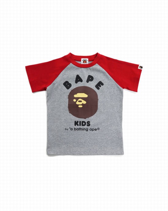 Camiseta Bape BK15th Anniversary Ape Head Niños Grises | 396021-DNF