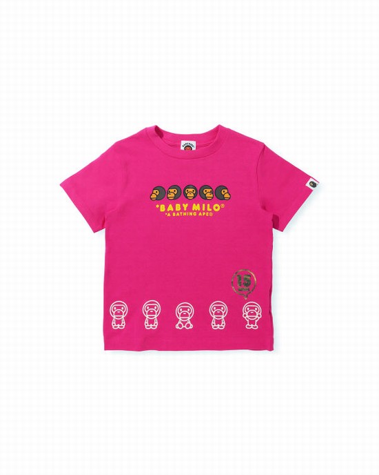 Camiseta Bape BK15th Anniversary Milo Niños Rosas | 143702-KQP