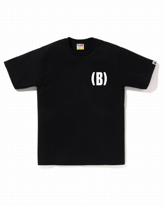 Camiseta Bape B One Point Hombre Negros | 829654-WON