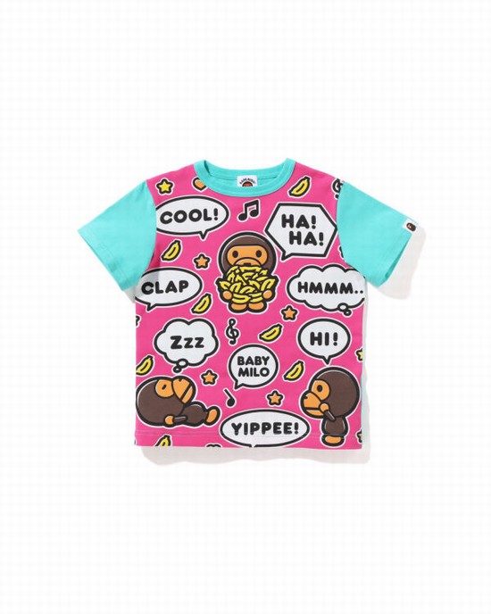 Camiseta Bape Big Milo Speech Balloon Niños Verde Menta | 596023-WUN