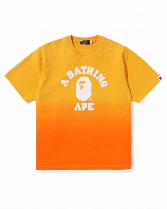 Camiseta Bape College Gradation Relaxed Fit Hombre Naranjas | 175408-IWL