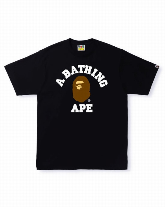 Camiseta Bape College Hombre Negros | 402965-BGH